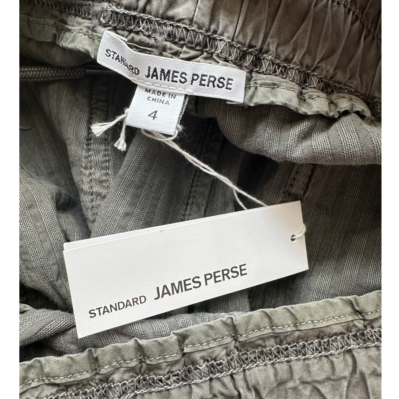 NWT James Perse Women’s Striped Utility Jogger Pants Green Sz 4