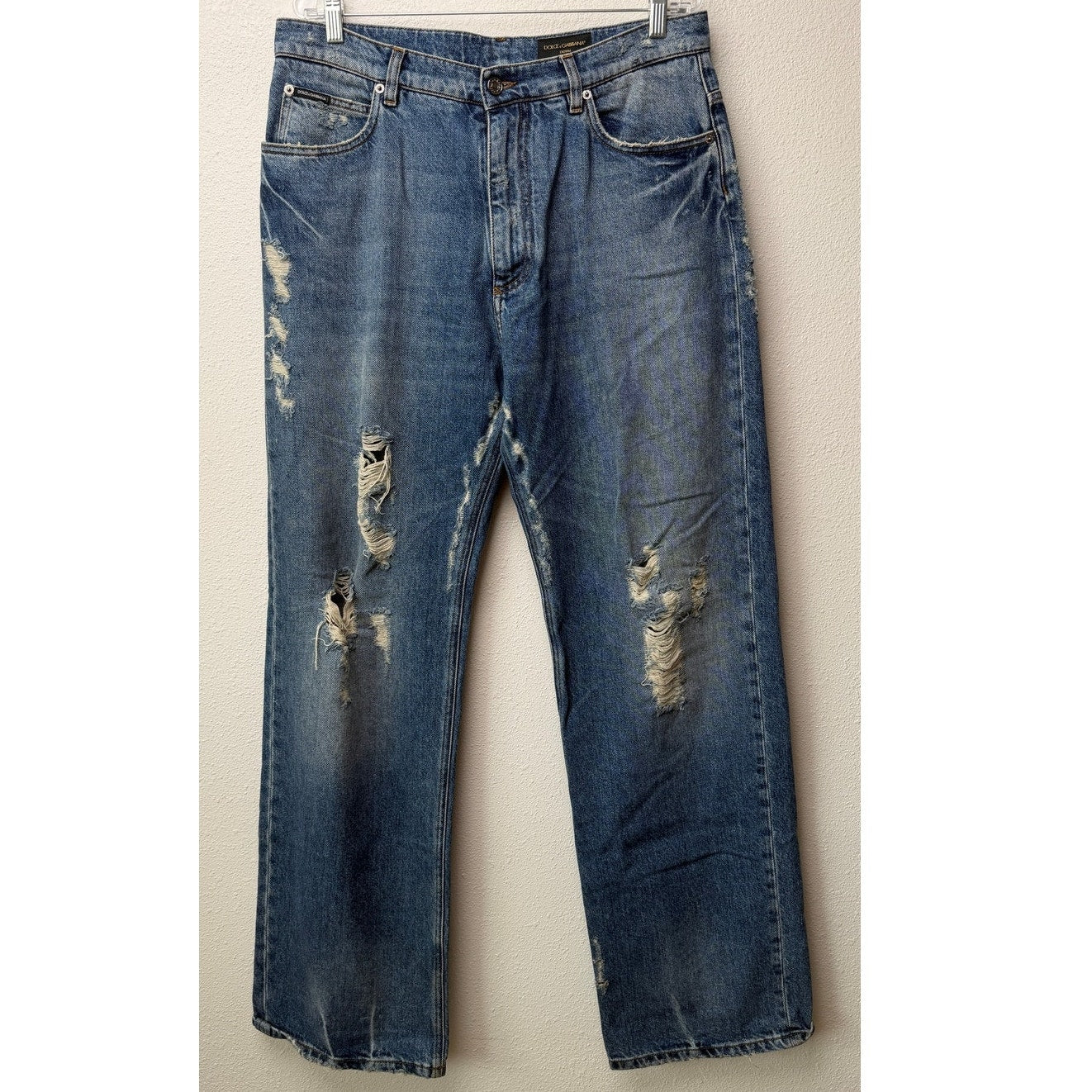 Dolce & Gabbana Men's 36 Blue Distressed Jeans