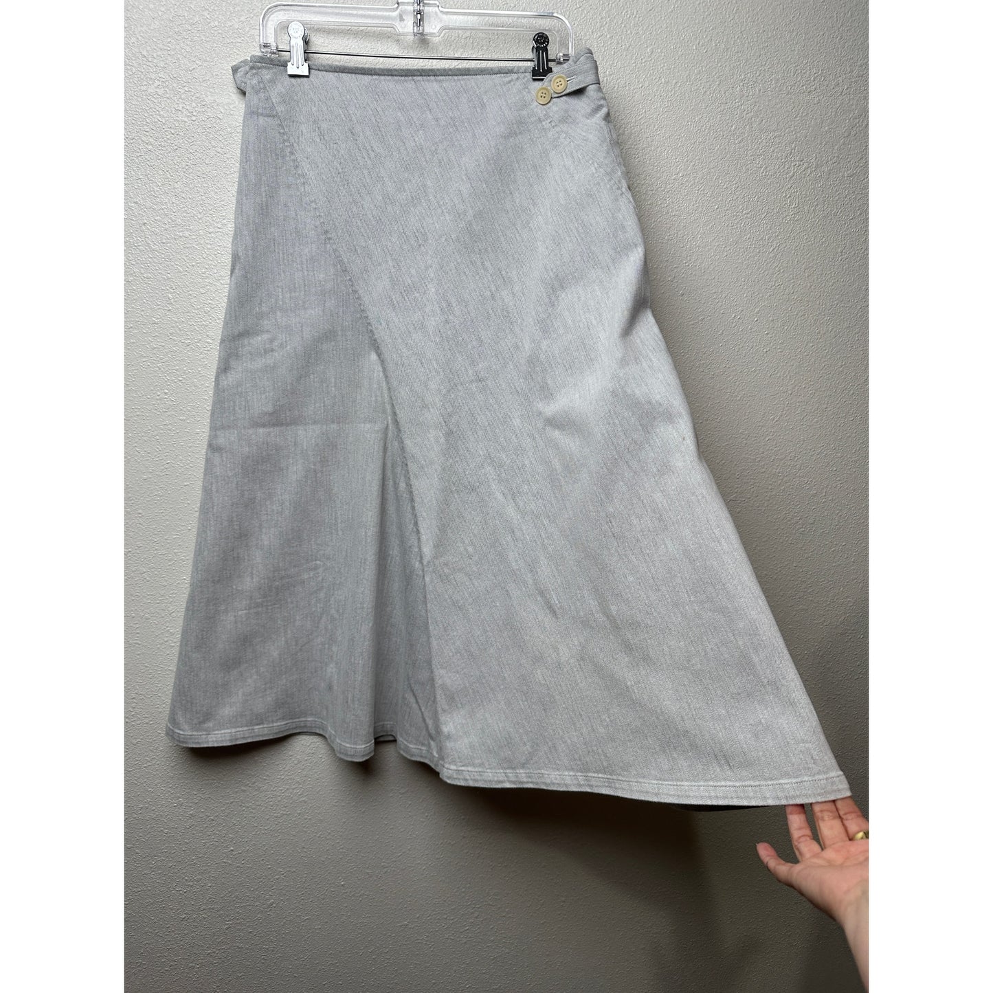 Y's Skirt Gray Womens US S Wrap Midi