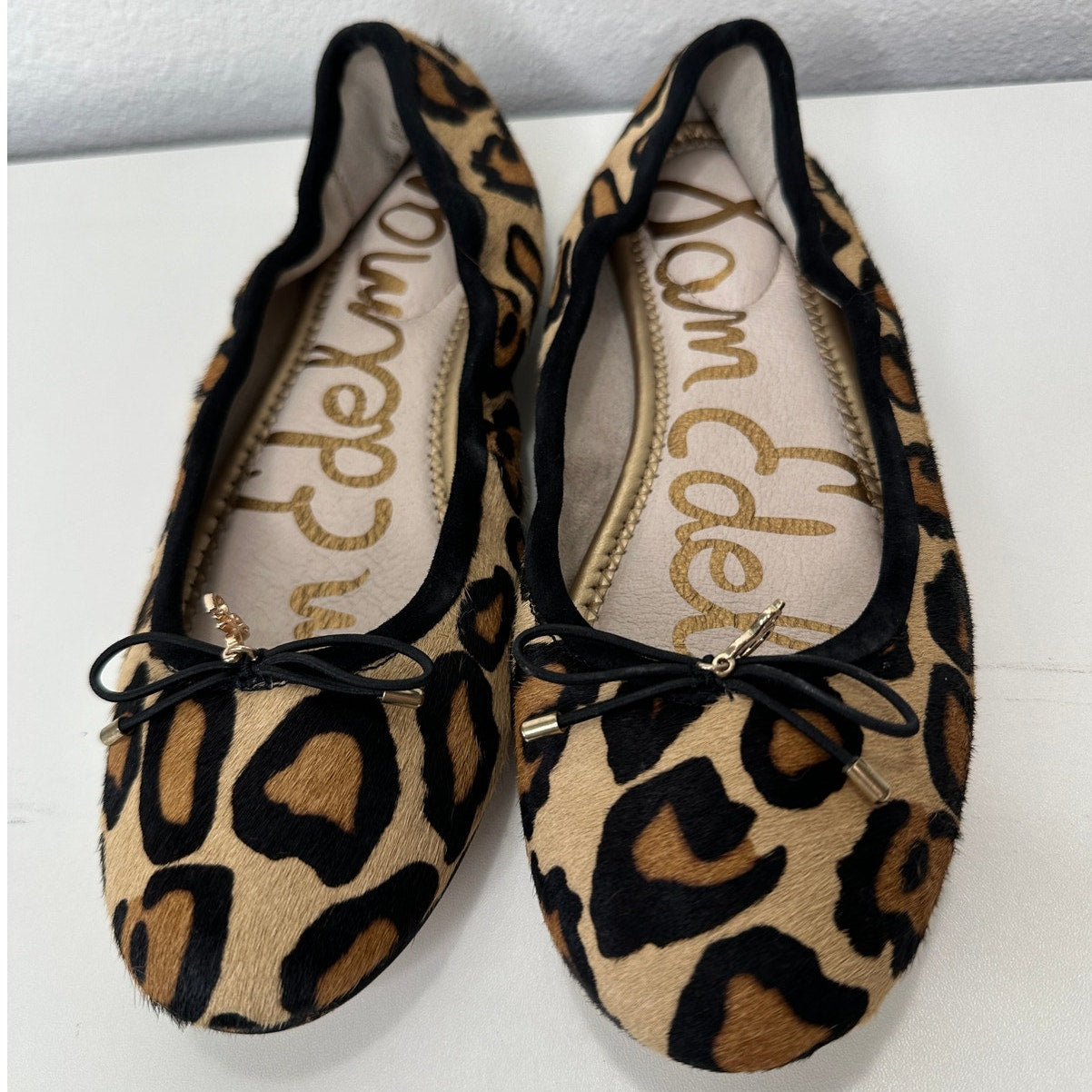 Sam Edelman Felicia Leopard Print Calf Hair Leather Flats 5.5