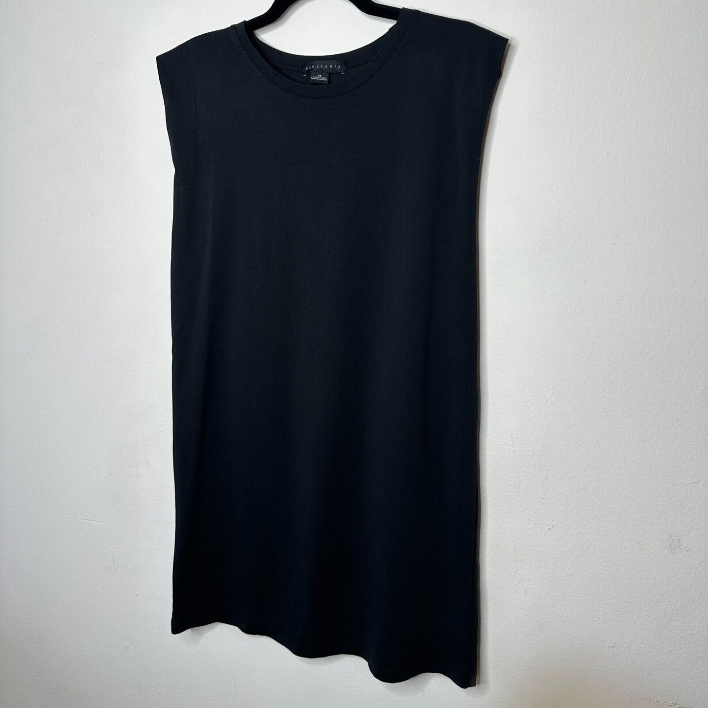 Sanctuary Cute Black Cotton Crewneck Sleeveless Drop Armhole Pullover Dress XS