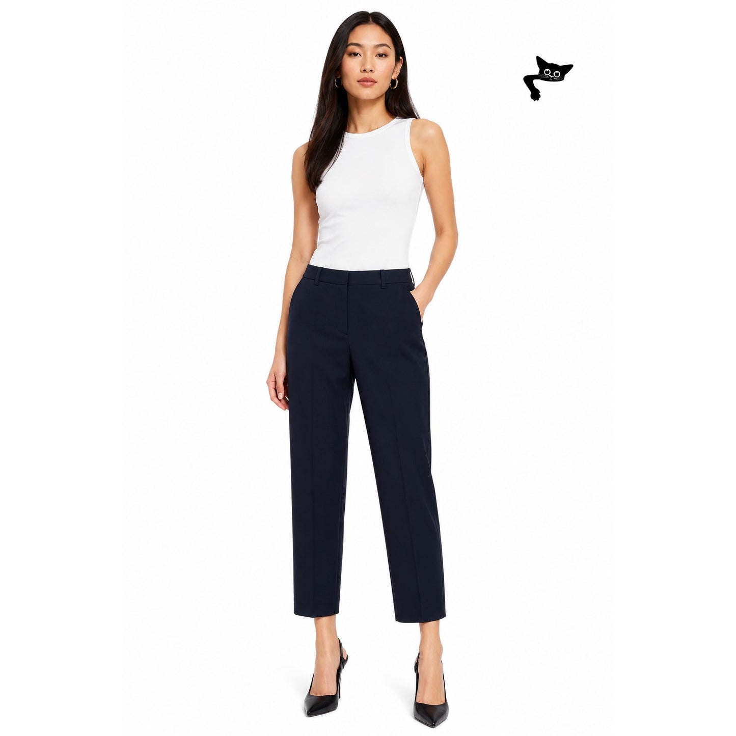3.1 Phillip Lim Navy Blue Cropped Front Zip Trouser Pants Size 2