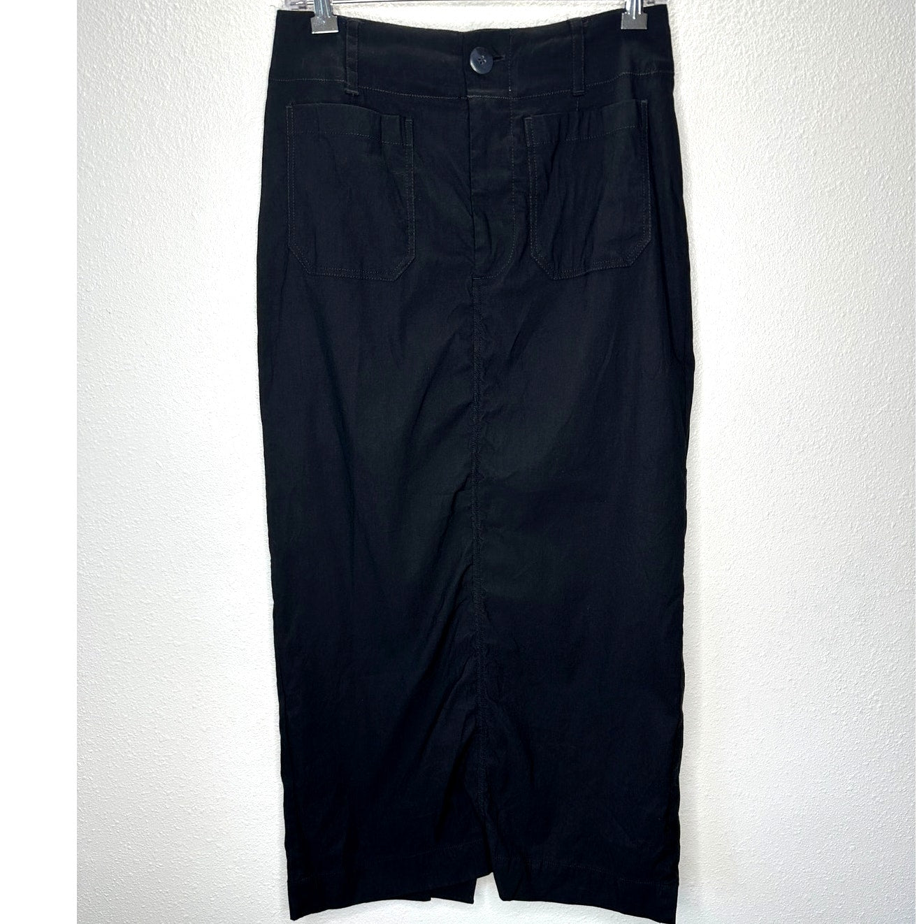 Maeve Black Colette Form Fitting High Rise Front Zip Maxi Skirt S