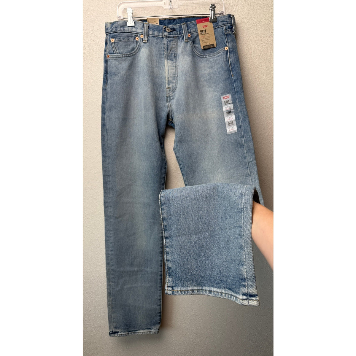 NWT Levi's 501 Light Wash Men's Jeans 33x34 Stretch