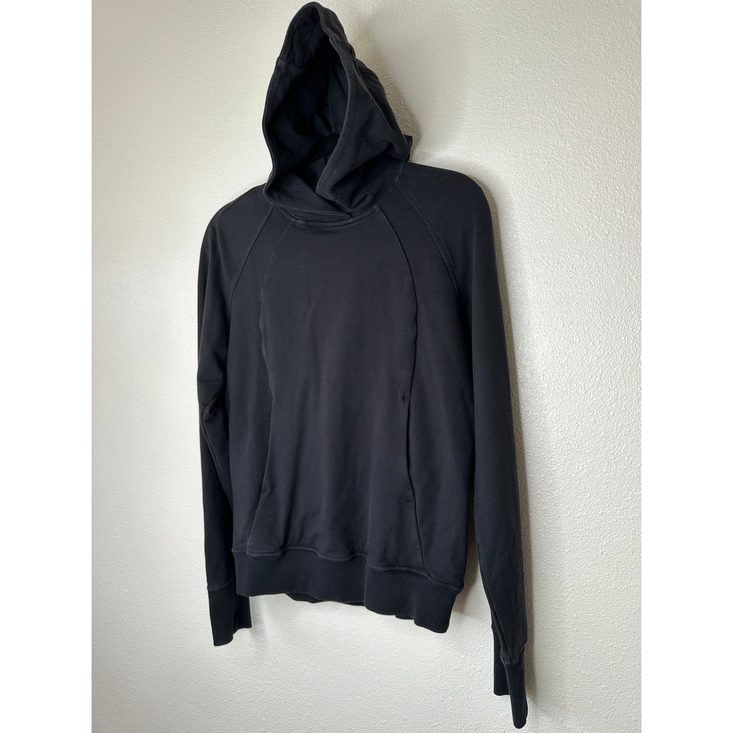 Lululemon Washed Black Long Sleeve Pullover Front Pocket Hoodie Sweater 4