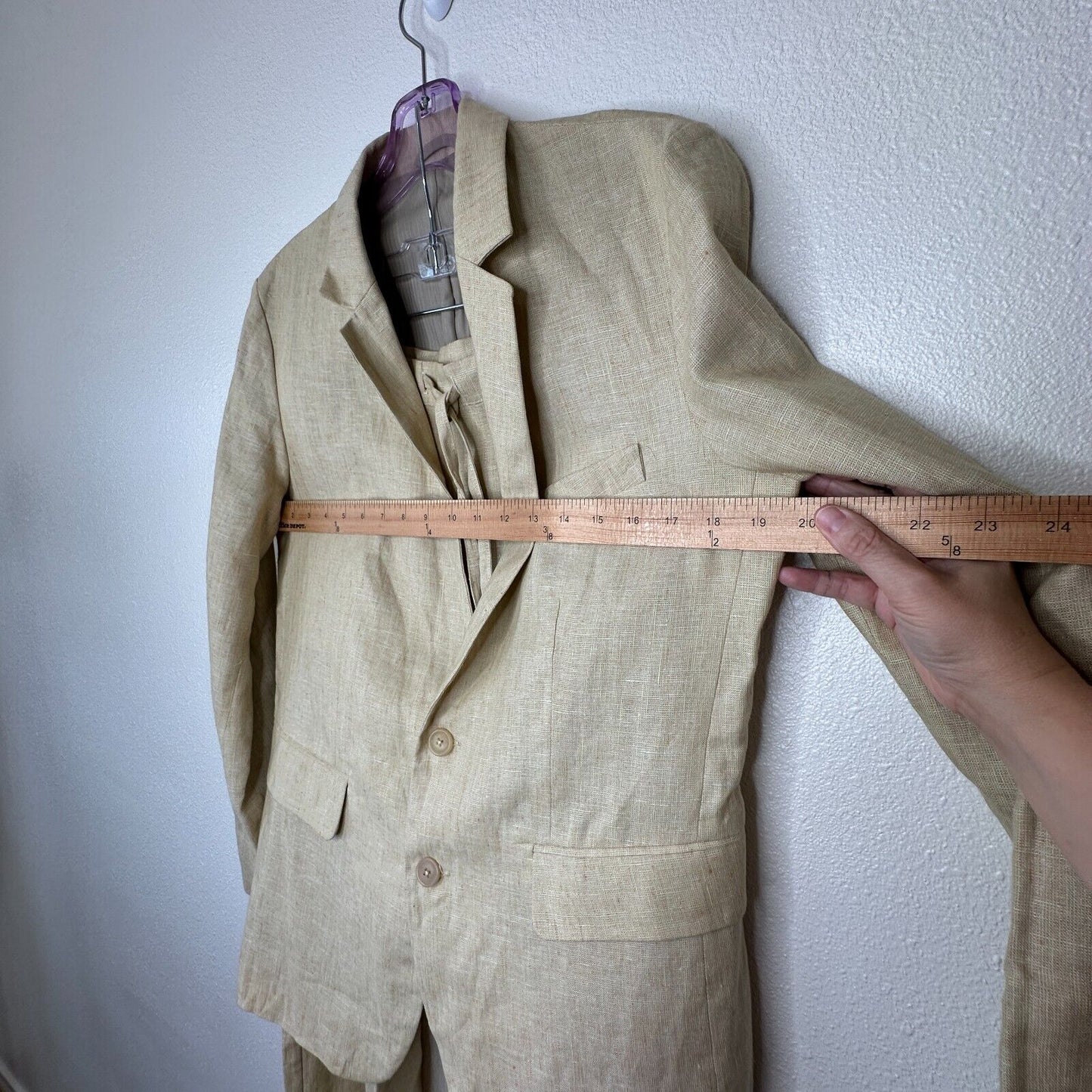 NWT BLESS 2-pc Melange 100% Linen Sakko Jacket & Linen Pants M