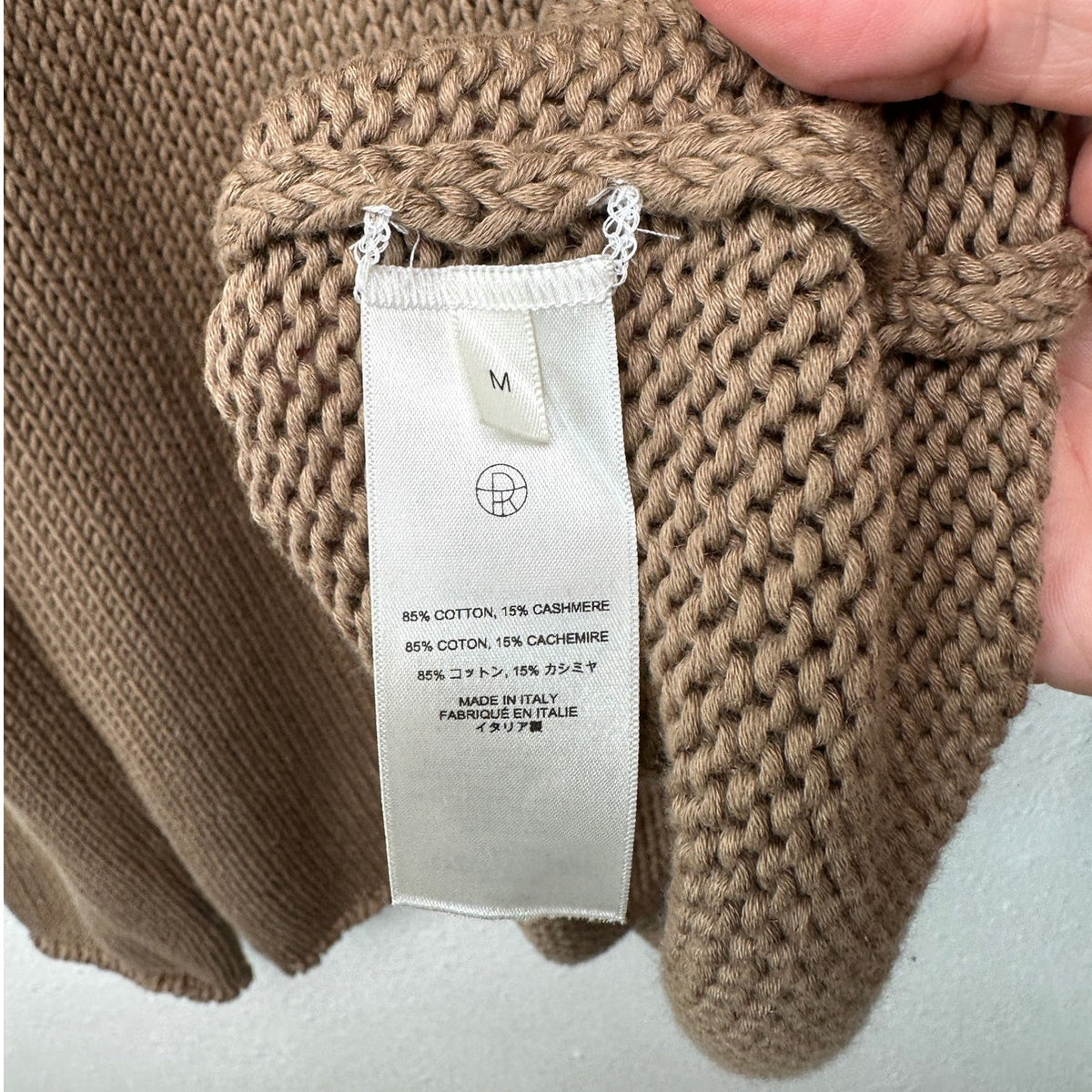 The Row Anteo Knit Sweater Mens Natural Brown Crewneck