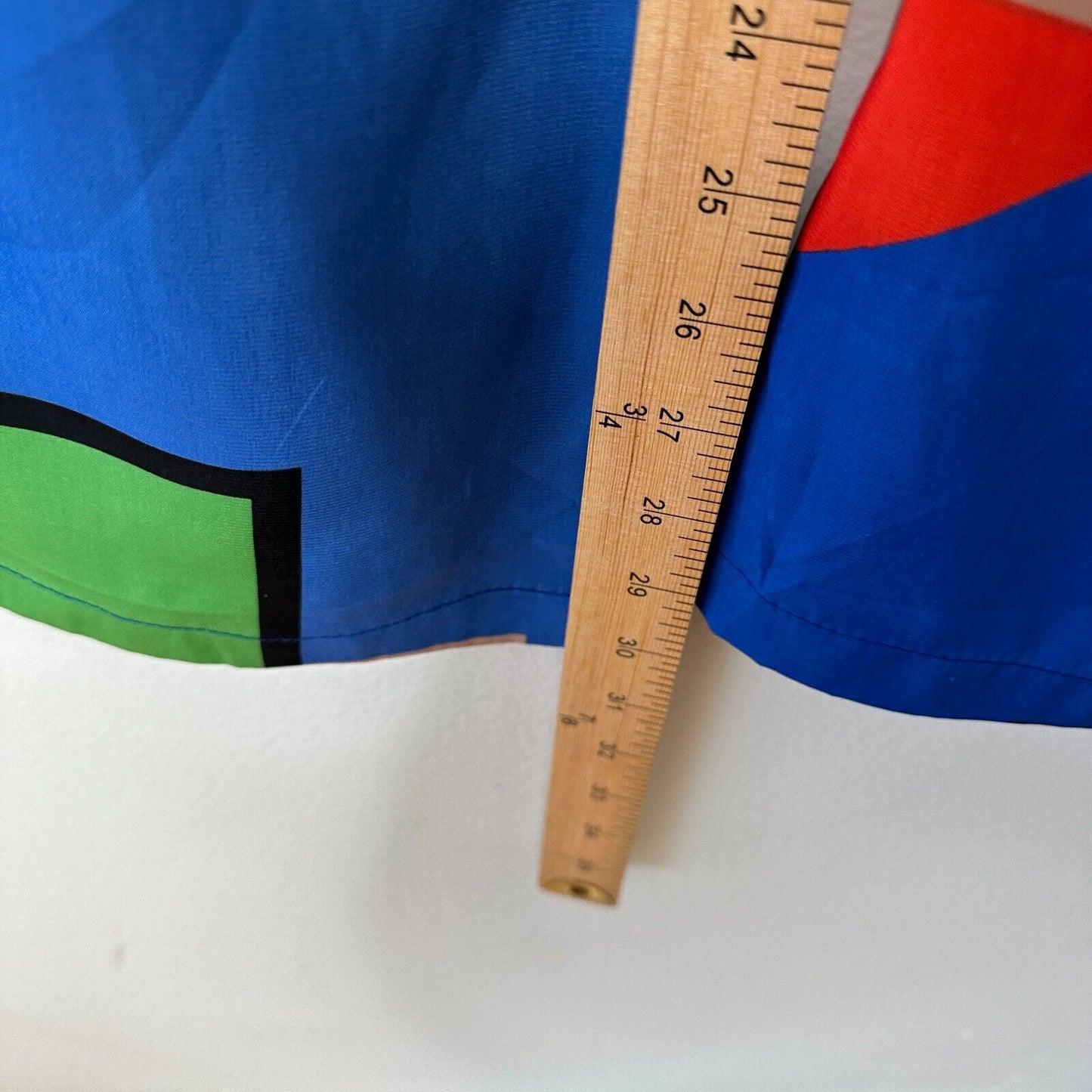 Jealous Tomato Bright Blue Green & Tan Abstract Design Palazzo Pants Front Zip M