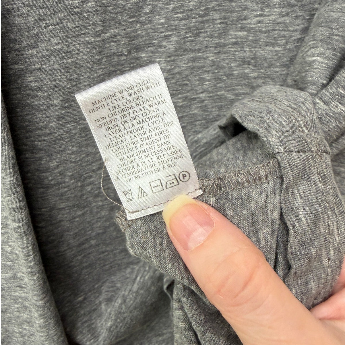 A.L.C. T Shirt Gray Puff Sleeve Women US S Crewneck Cotton