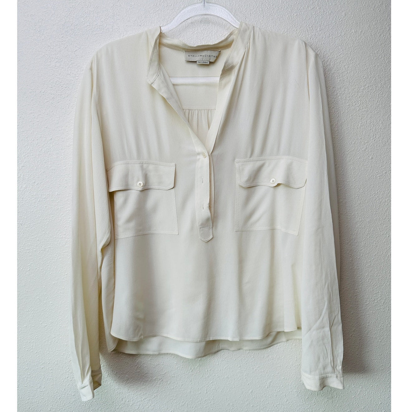 Stella McCartney Off-White Mandarin Collar Blouse Women's US 10 (EU 42)