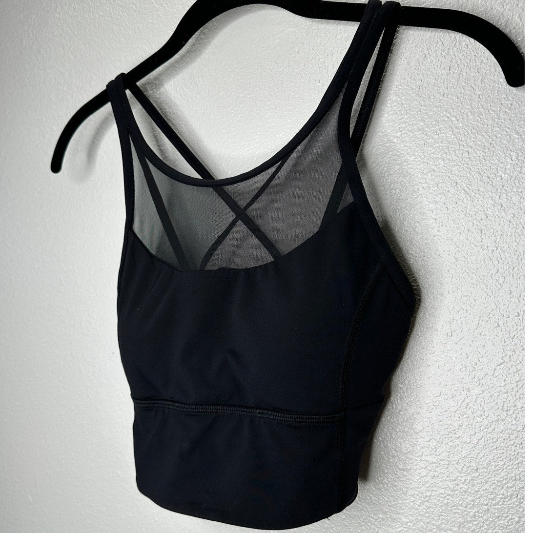 Lululemon Black Clip In High Round Mesh Neck