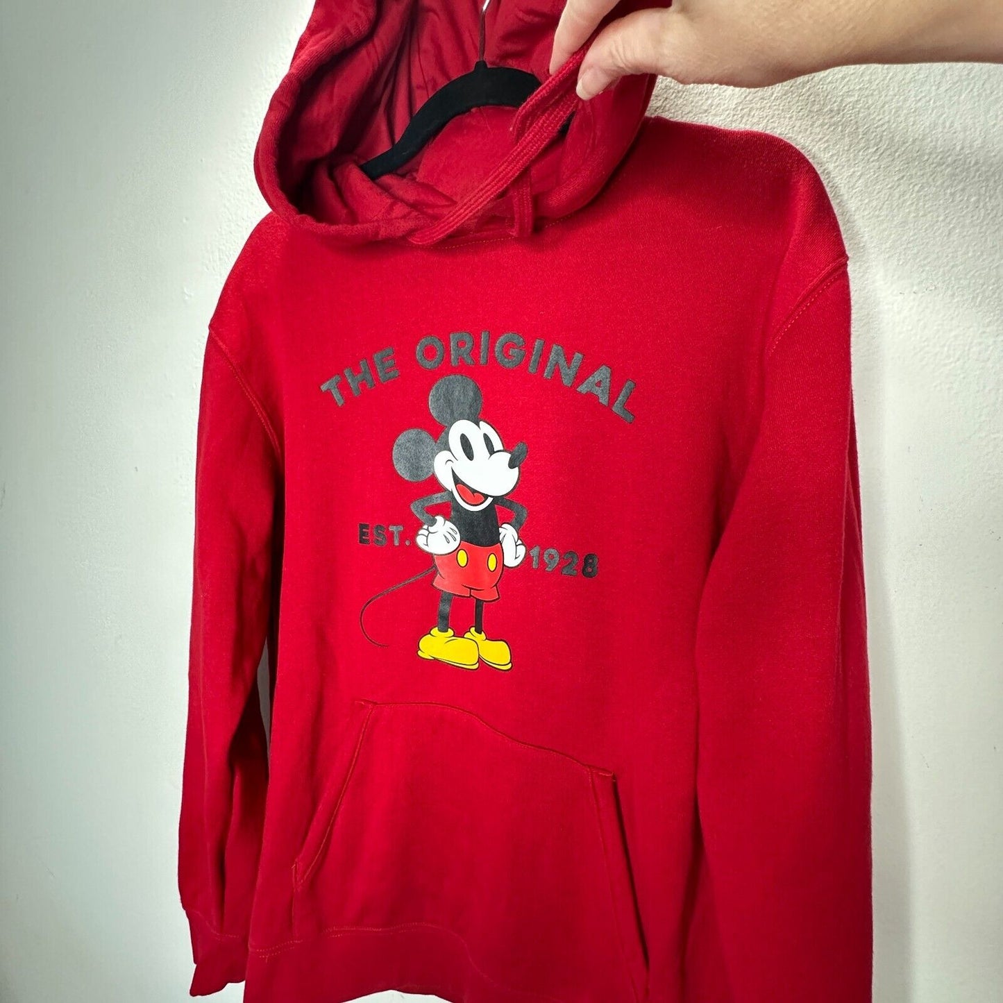 Disney X Vans Red Mickeys 90 Anniversary Front Pocket Pullover Fleece Hoodie M