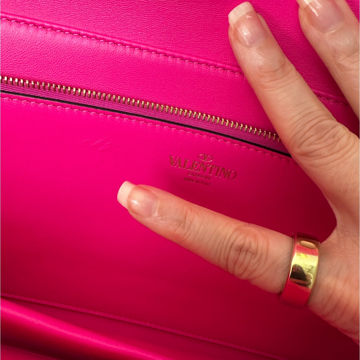 Valentino Hot Pink Patent Leather Large Envelope Clutch