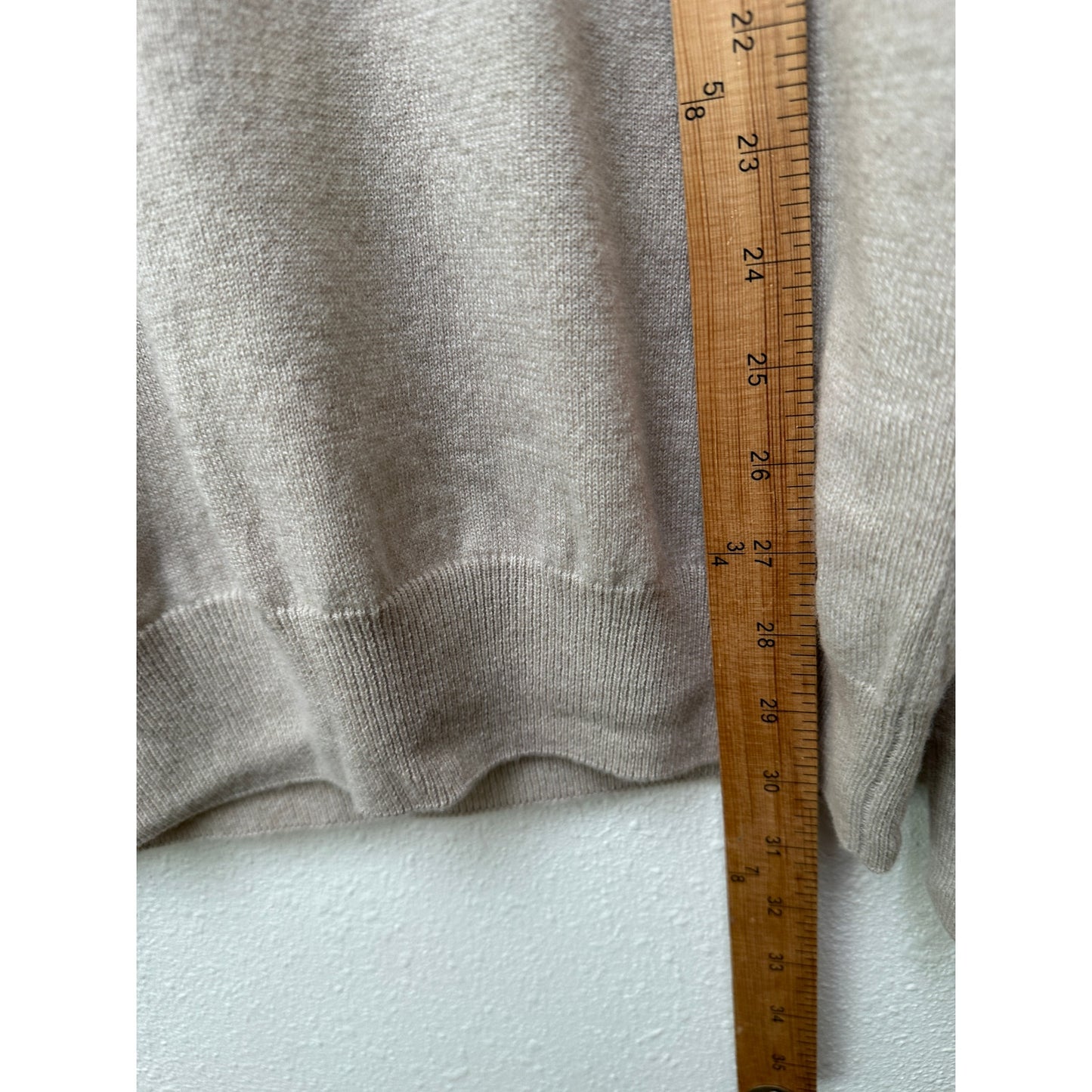 Hermes 100% Cashmere Crewneck Sweater Beige Men’s 2XL Made in Italy