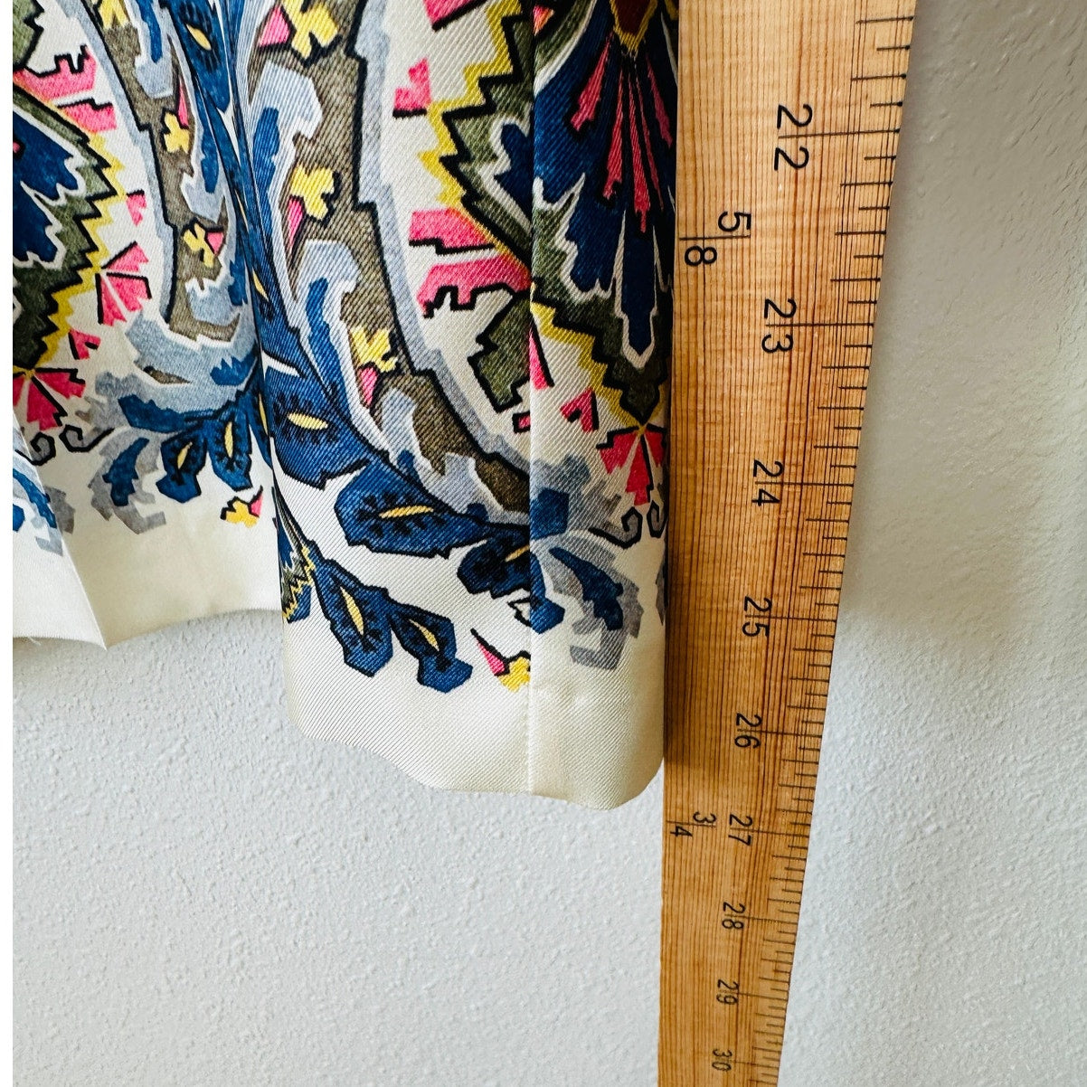 NWT Etro Vanilla Silk Leaf Print Cropped Wide Leg Designer Pants Paisley Hem