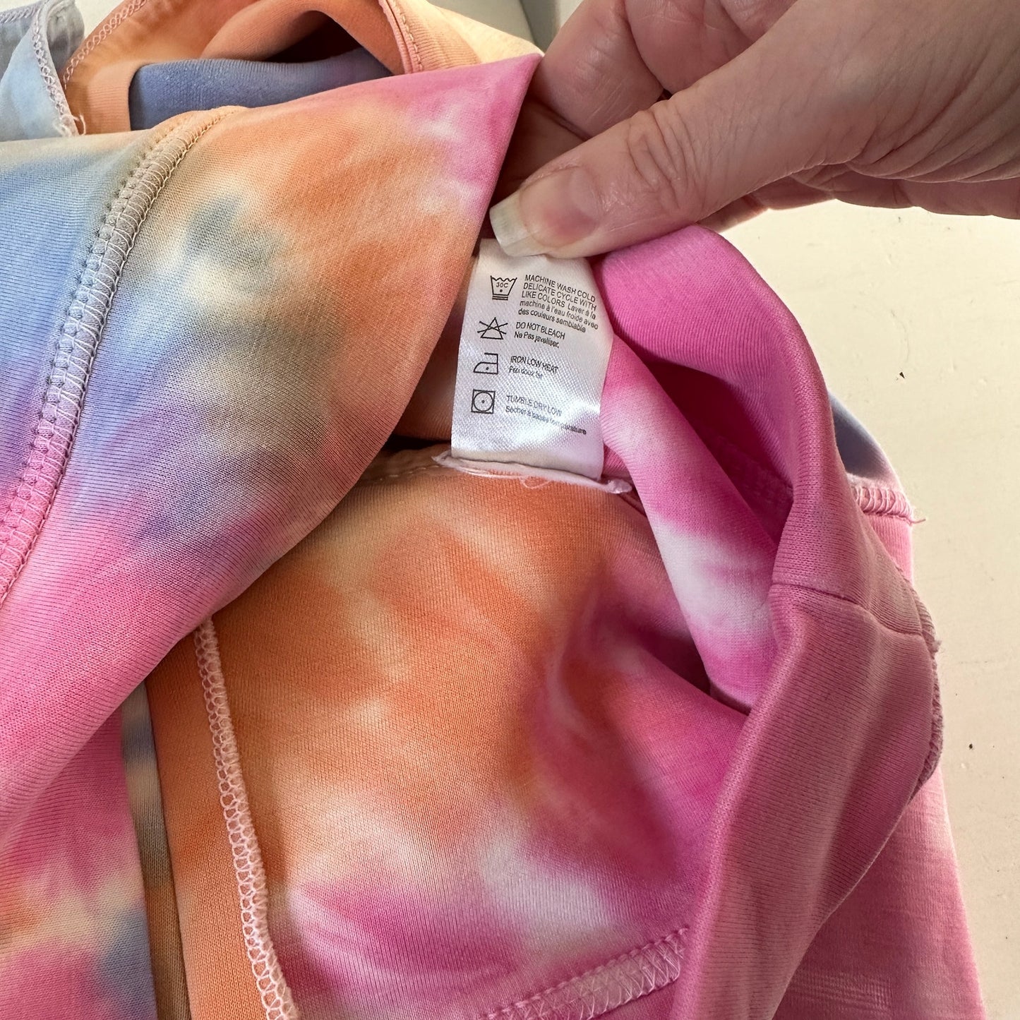 Chaser Pastel Pink Blue Orange Tie Dye Yoga Pants & Matching Sports Bra XS