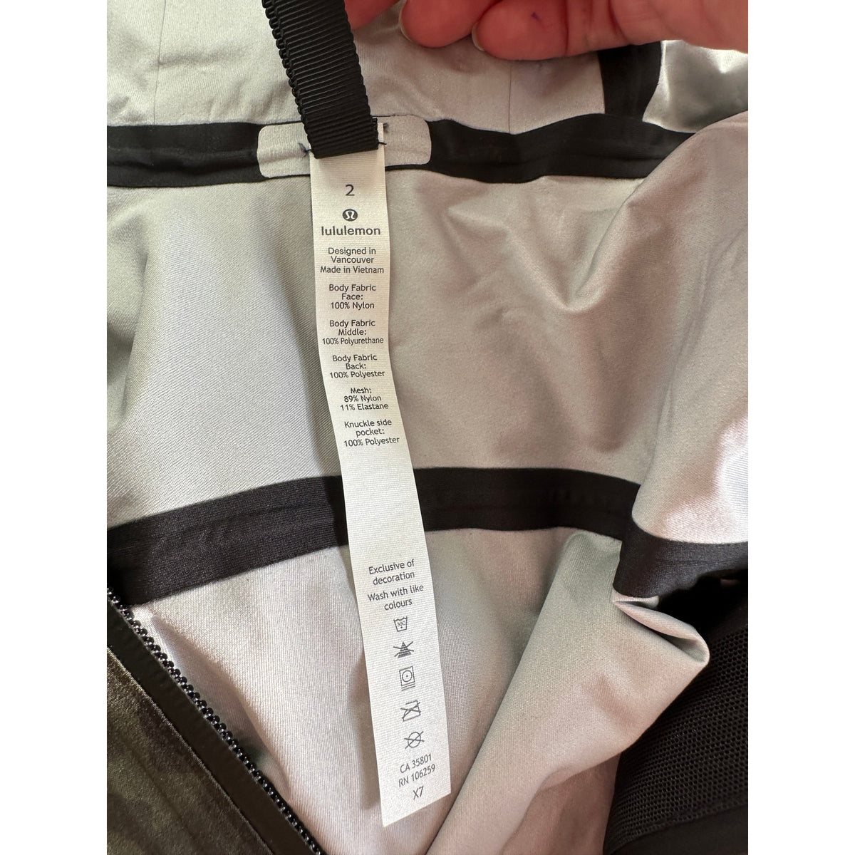 Lululemon Olive Green & Black Camo Print Front Zip Hooded Jacket 2