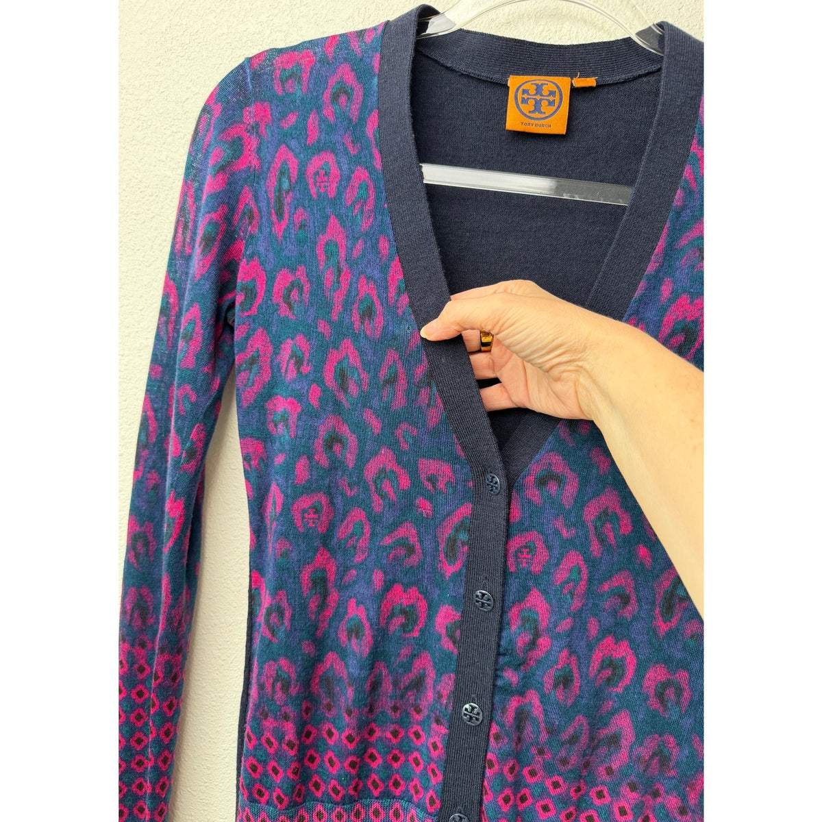 Tory Burch Brady Wool Cardigan Women XS Multicolor