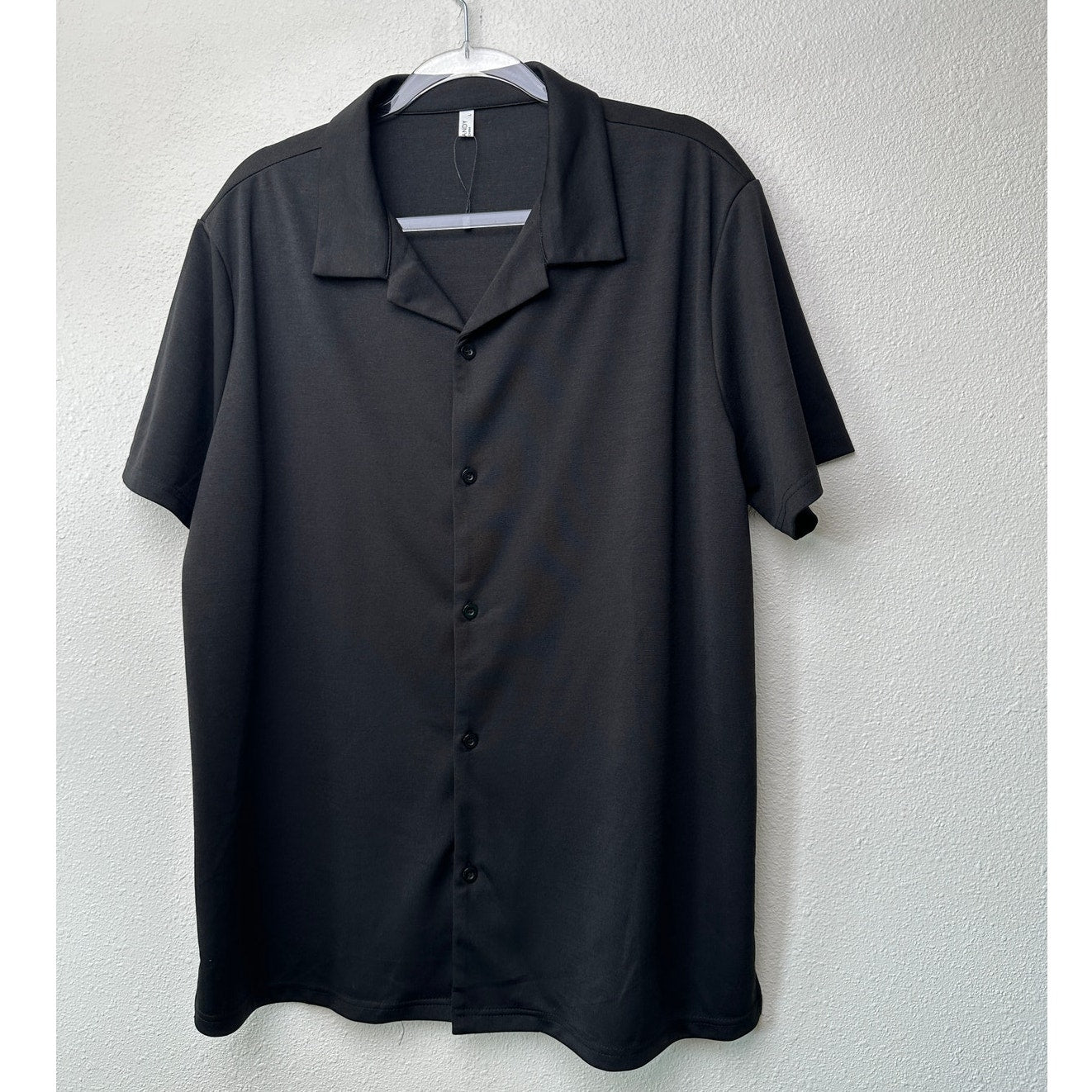 NWOT Coofandy Black Bowling Shirt Short Sleeve Size L