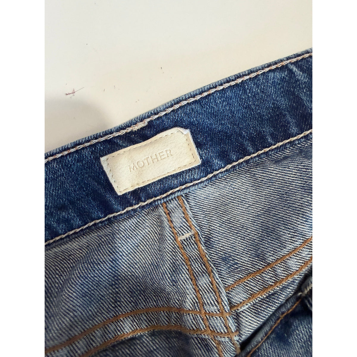 Mother Nomad Crop Fray Jeans Blue Womens 26