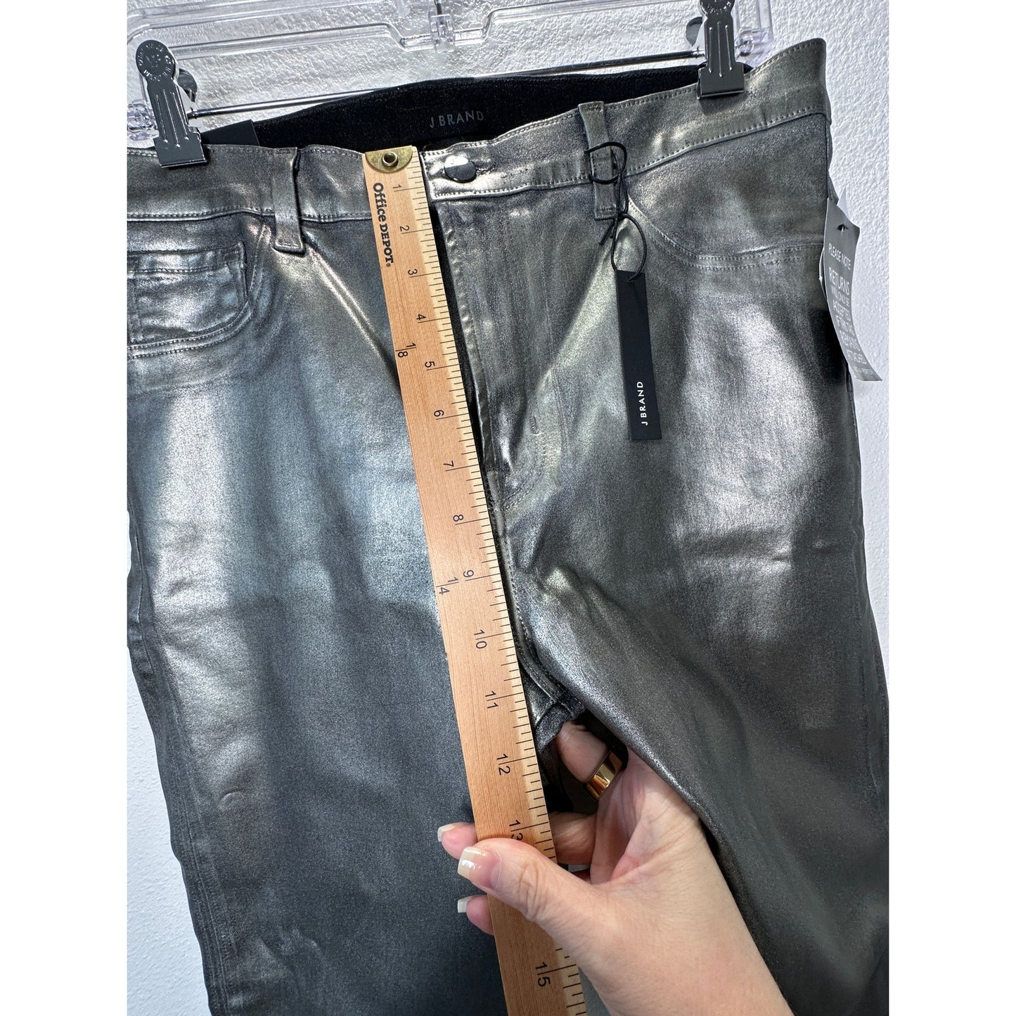 NWT J Brand Galactic Silver Ruby High Rise Crop Cigarette Jeans 32 / 14