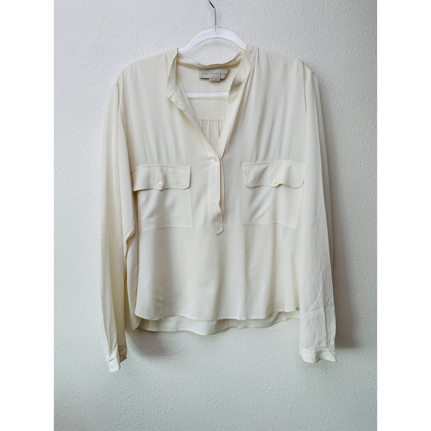 Stella McCartney Off-White Mandarin Collar Blouse Women's US 10 (EU 42)