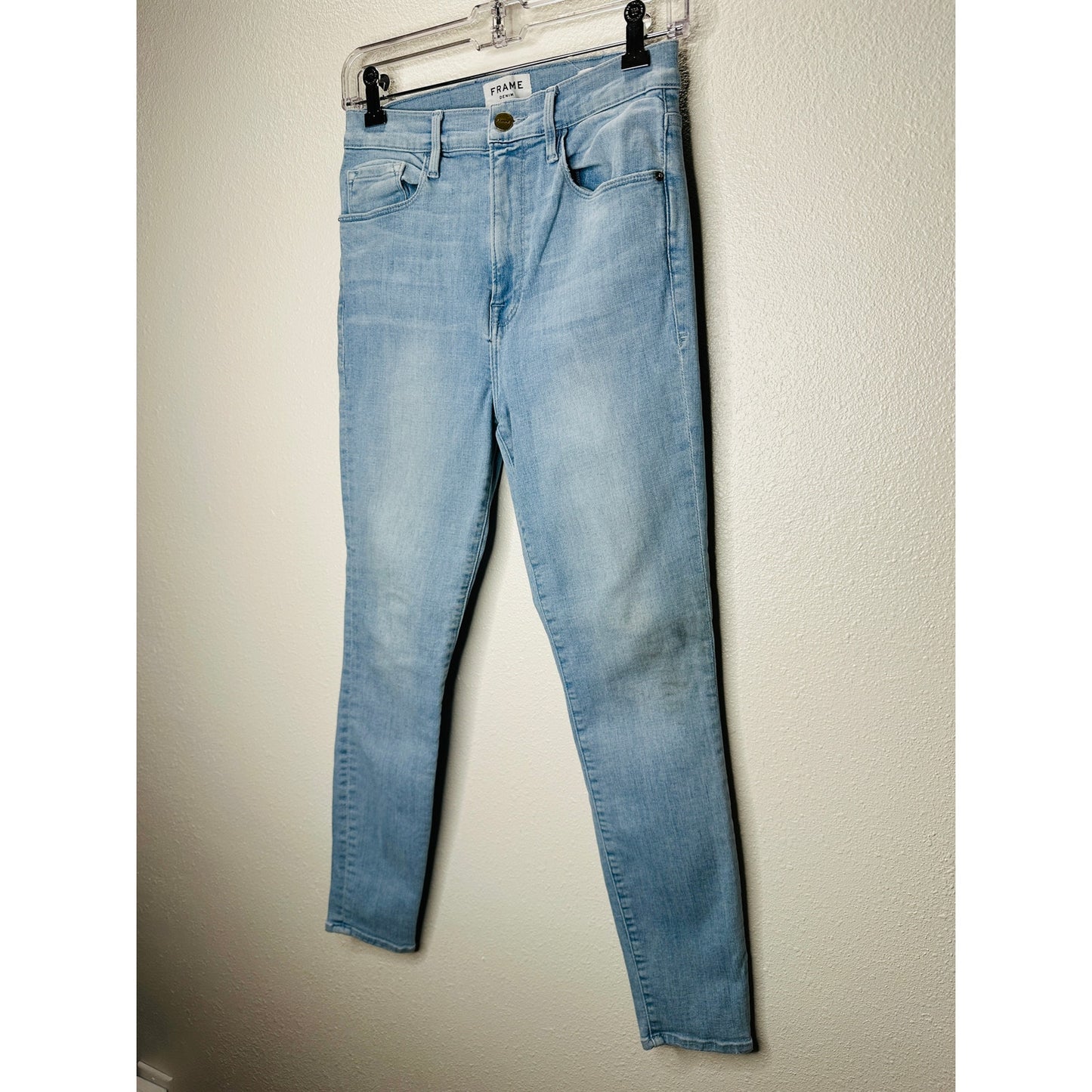 Frame Light Wash Ali High-Rise Cigarette Denim Jeans 28