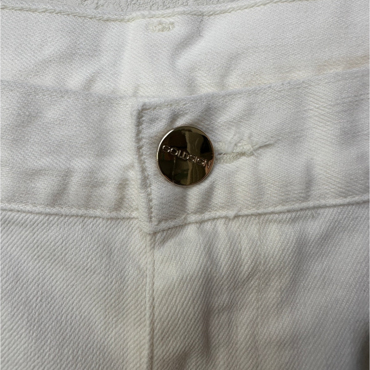NWT Goldsign The A Jean Pressed Pearl Ivory Jeans 32