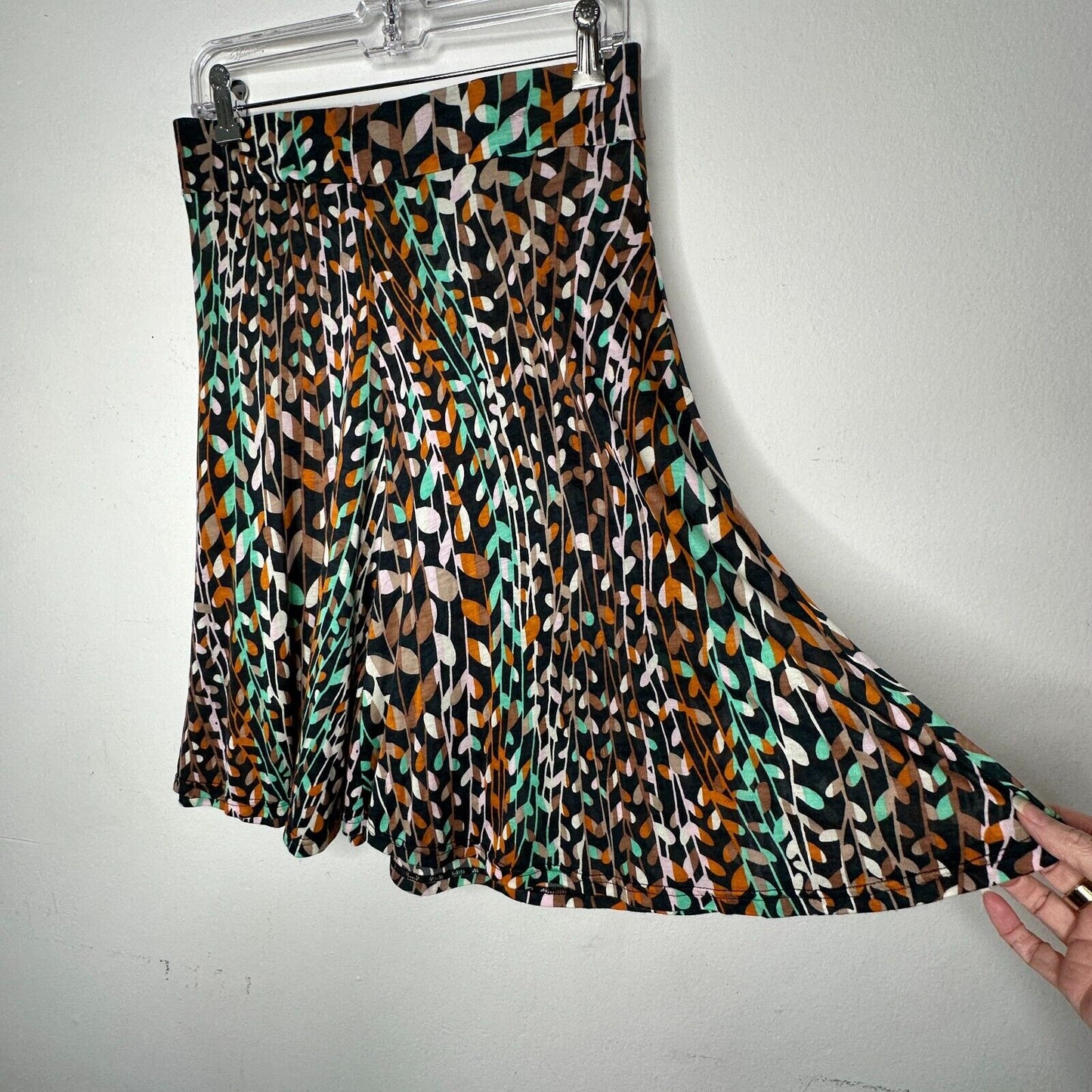 Vintage Y2K Stunning Missoni Teal White & Orange Abstract Floral Jersey Skirt 10