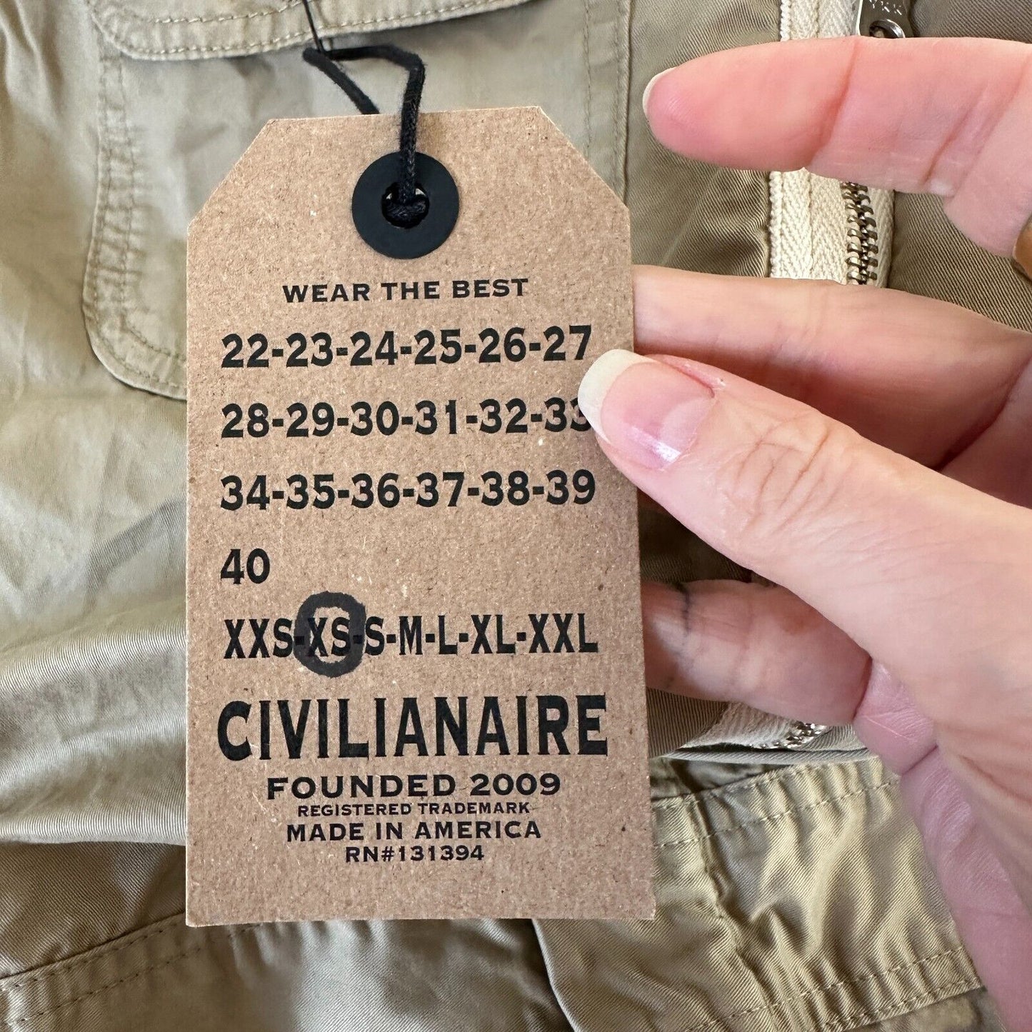 NWT Civilianaire Tan Khaki Zip-Front Long Sleeve Utility Pockets Jumpsuit XS