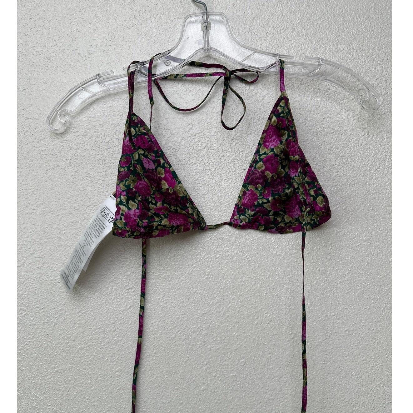 NWOT Gucci Silk Floral Triangle Bikini Top IT 44 / US 8 / M