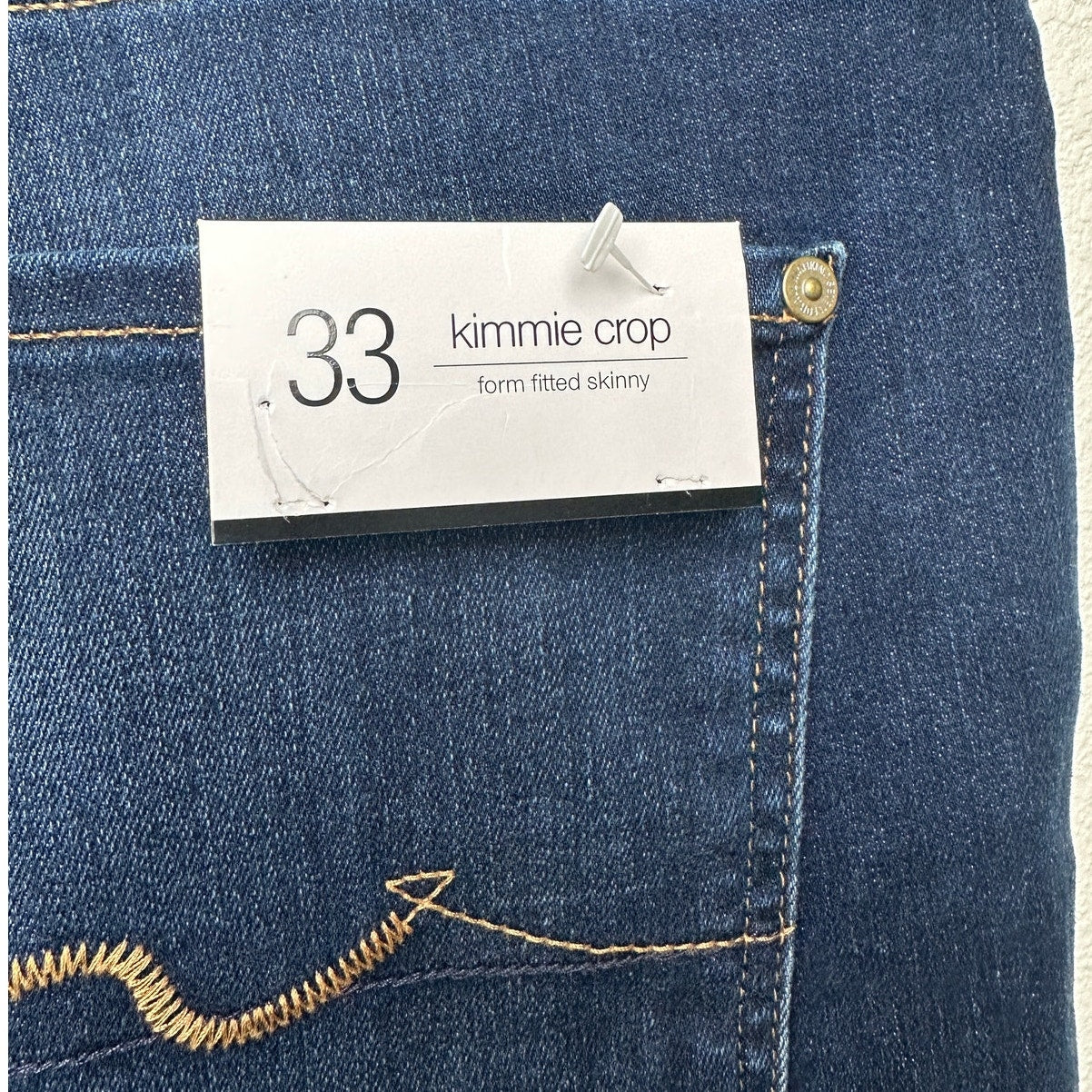NWT 7 For All Mankind Kimmie Crop Skinny Jeans Dark Blue Women’s 33