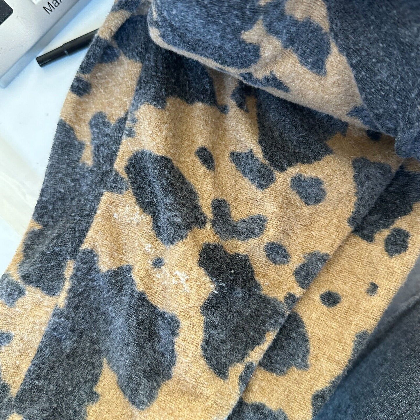 Entro Muted Tan and Black Cheetah Print Drawstring Jogger Pants With Pockets L