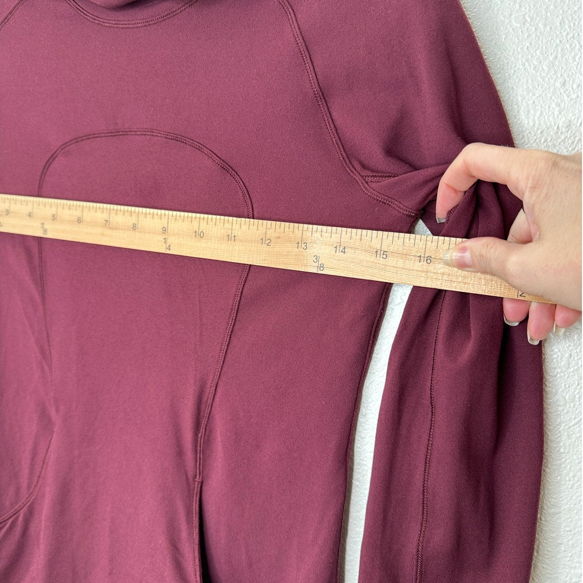 Lululemon Burgundy Long Sleeve Front Pocket Hooded Shirt 4