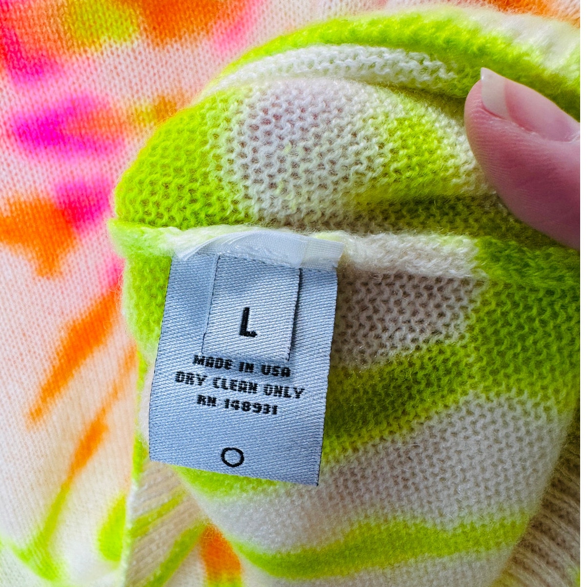 NWT The Elder Statesman Cashmere Spiral Tranquility Crew Sweater  L