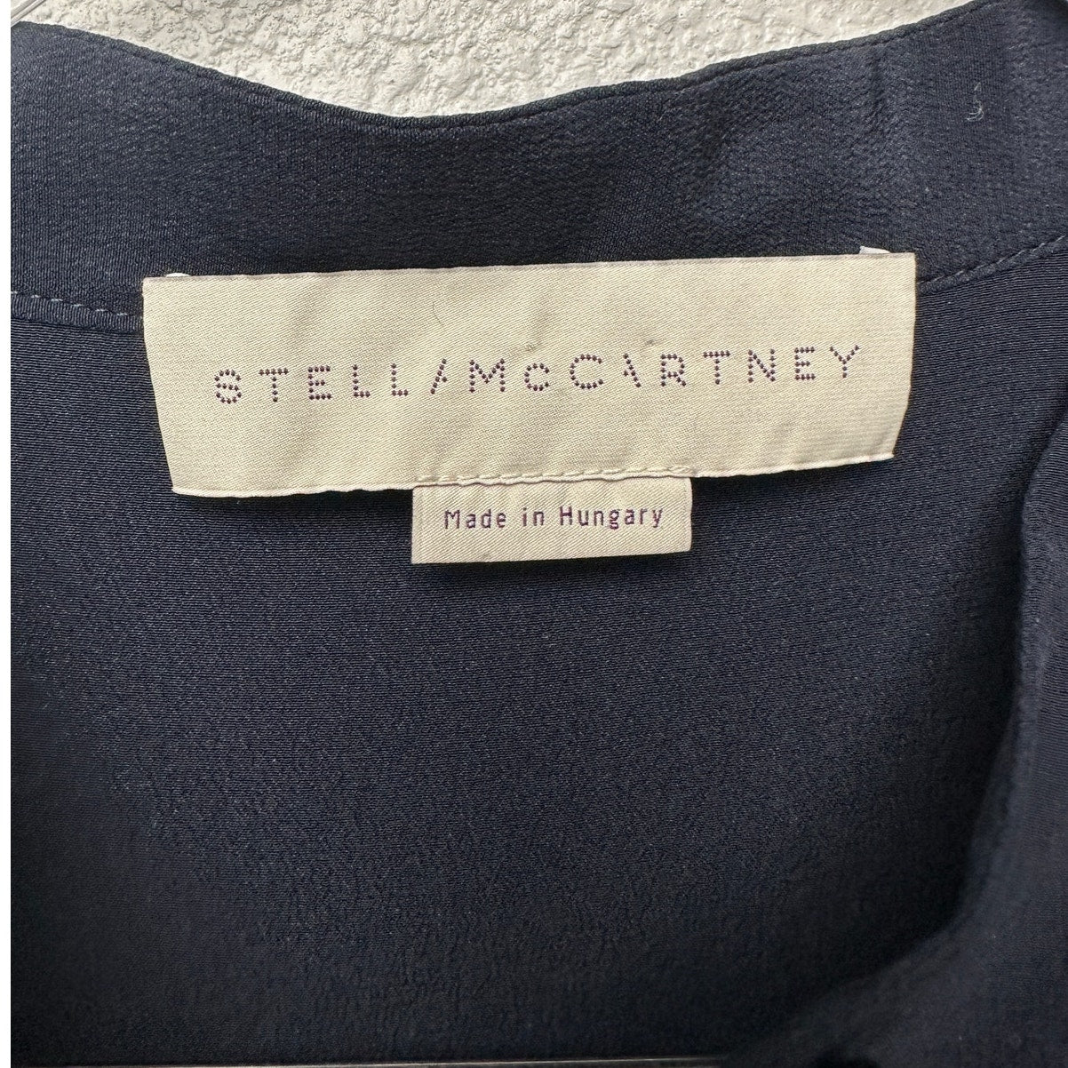 Stella McCartney Blouse Black/Taupe Womens US L 100% Silk