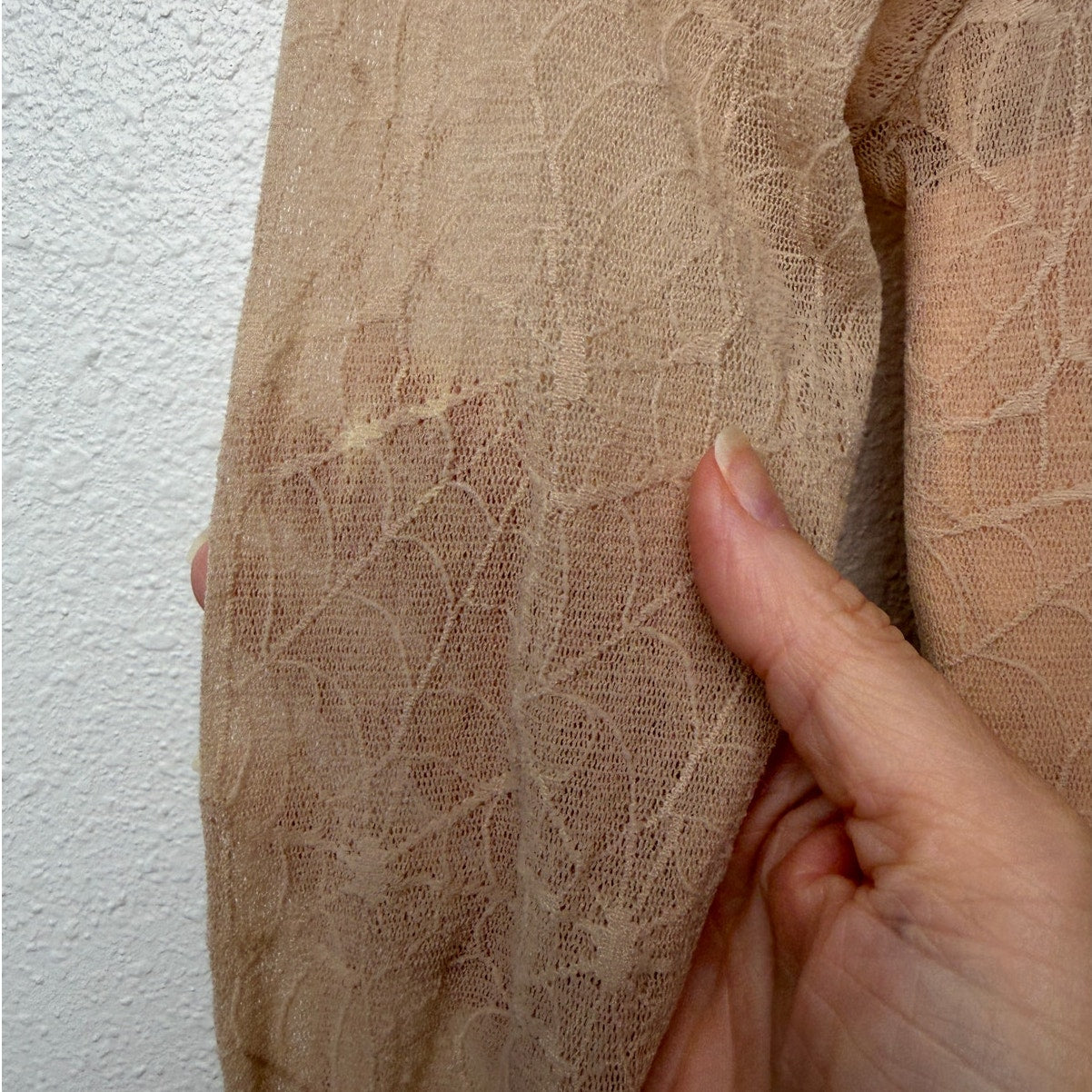 Ninivah Khomo Tan Lace Long Sleeve Mini Dress US XS/S