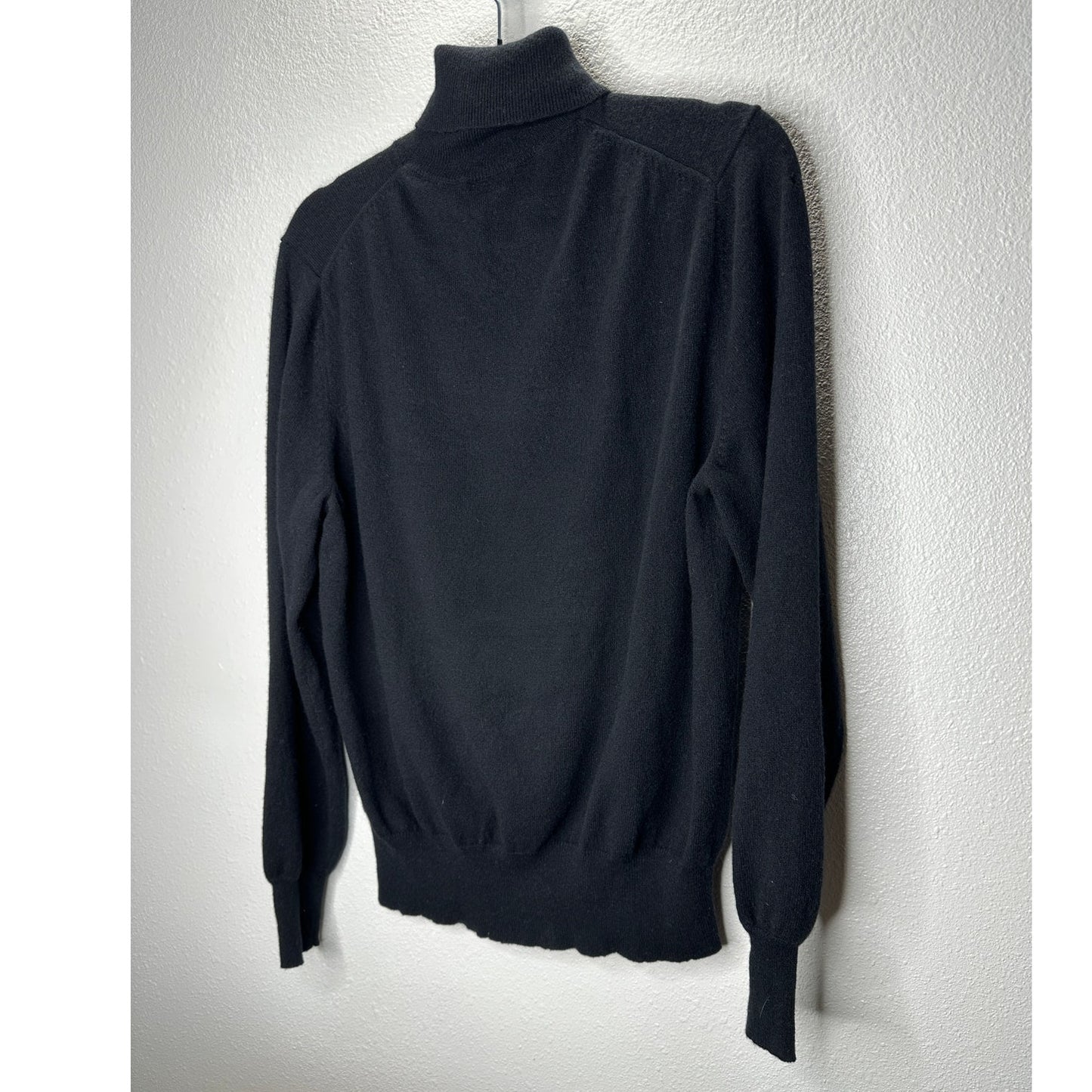 Theory Black Cashmere Long Sleeve Turtleneck Rib Hem Sweater M
