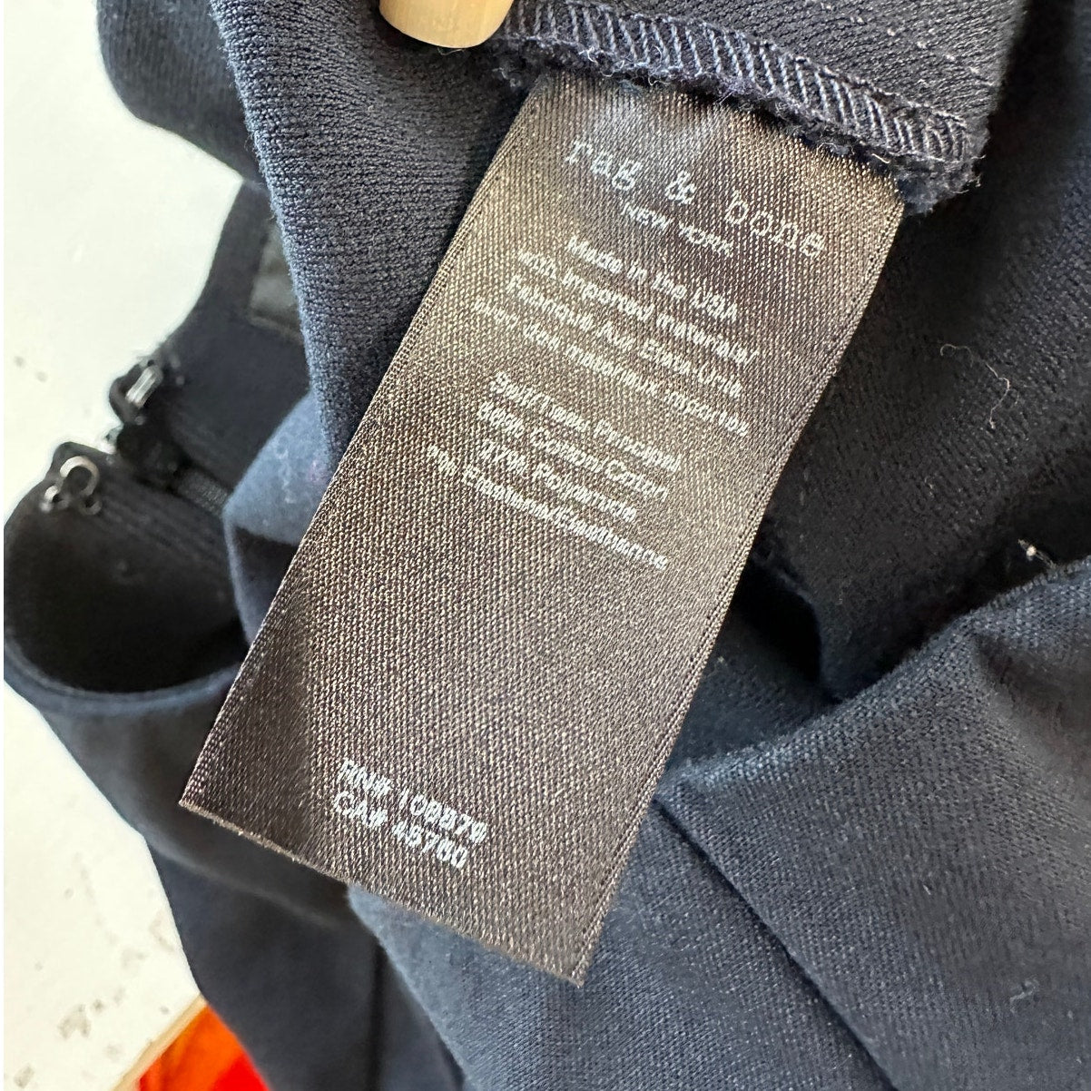 rag & bone Navy Blue Stretch Back Zip High Waist Trouser Pants 8