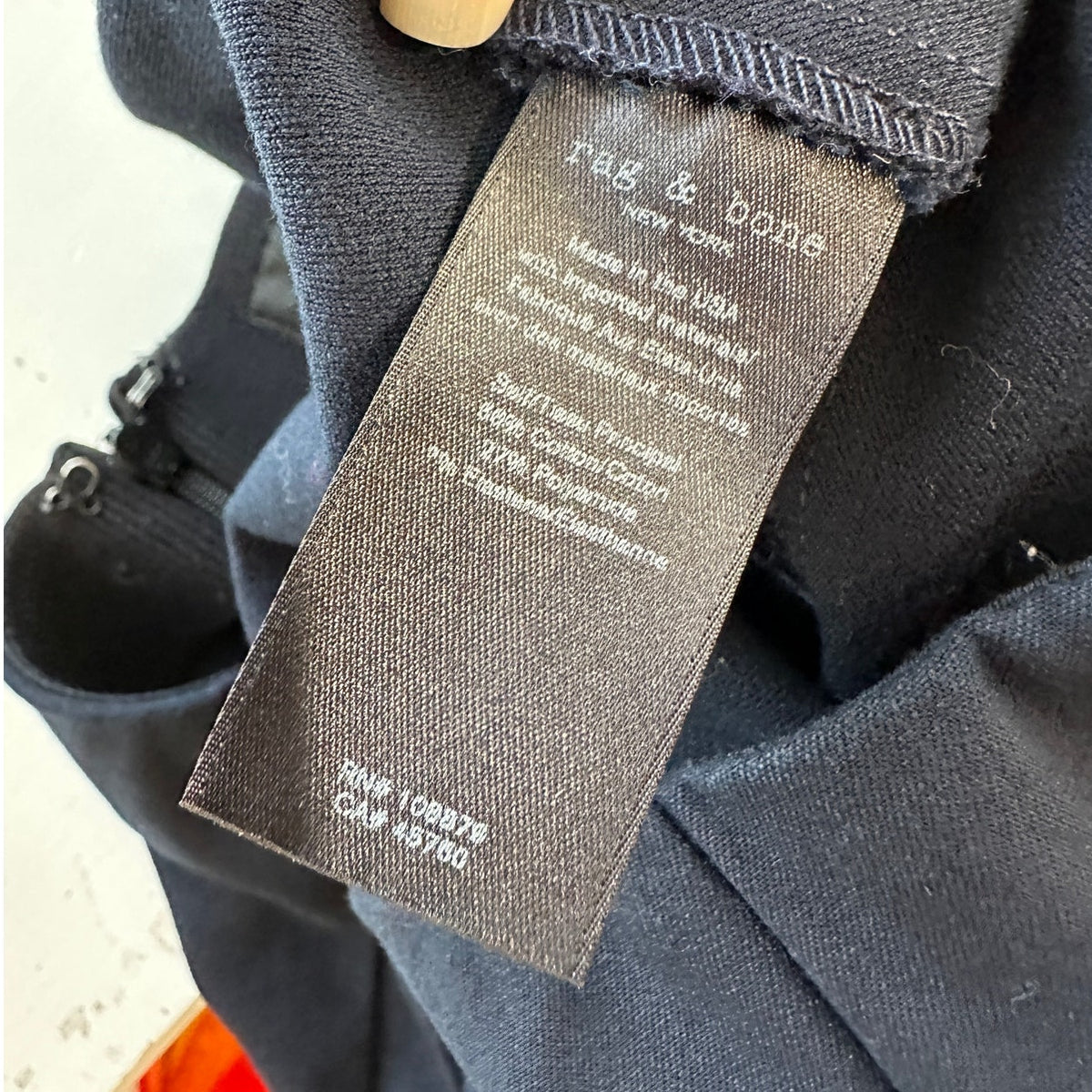 rag & bone Navy Blue Stretch Back Zip High Waist Trouser Pants 8