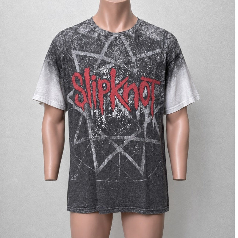 NWOT Slipknot Gray & Red Slipknot Graphic White Back Tee Short Sleeve 2XL