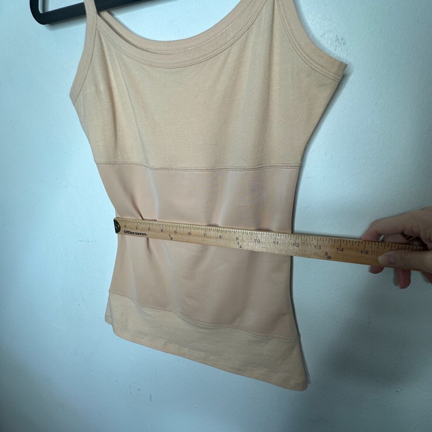 Yummie Tummie Boyfriend Tan Spaghetti Strap 3-Panel Shaping Tank Scoop Top Med