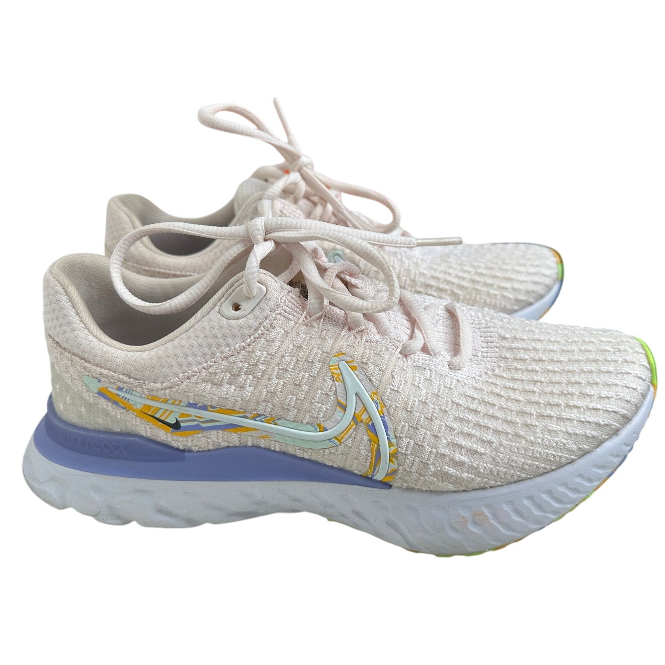 Nike Pale Pink React Infinity Run Flyknit 3 Premium Road Running Shoe 8