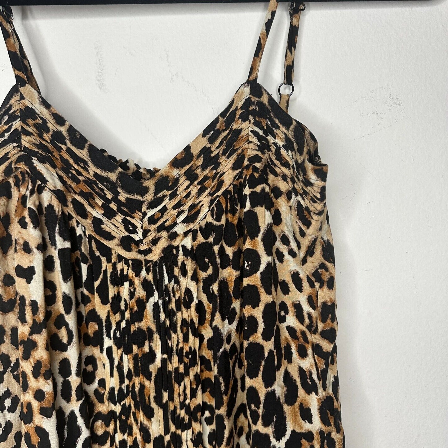 Express Cheetah Print Cami Top Front Bodice Ruched Elastic Waist Hem Small