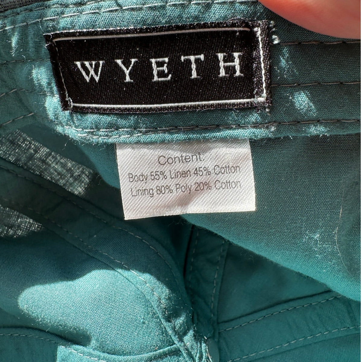 Wyeth Spencer in Muted Blue Green Linen Adjustable Baseball Dad Hat Cap