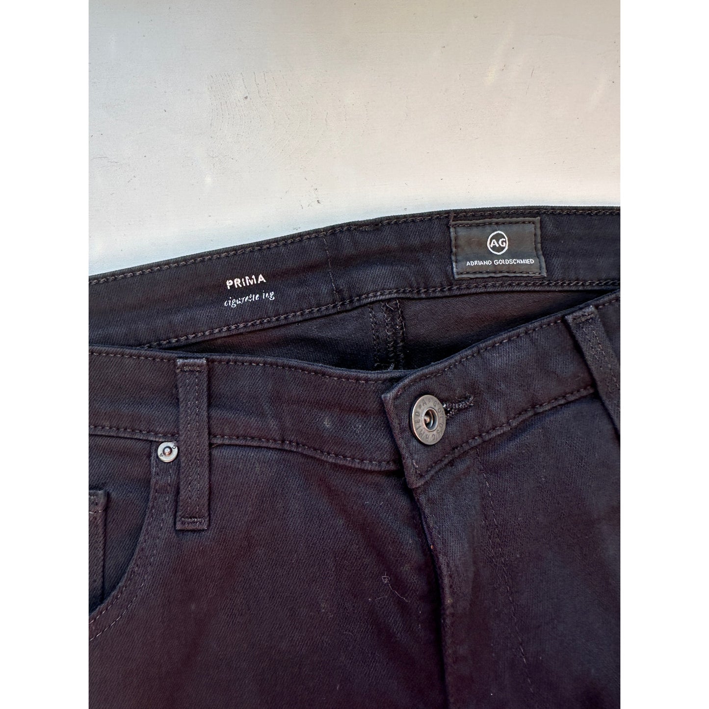 AG Prima Cigarette Leg Jeans Super Black Women's US 32