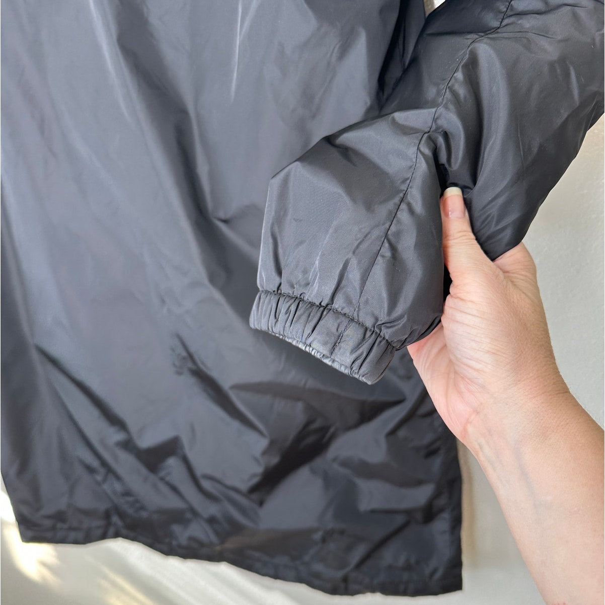 Prada Men's Black Polyester Hooded Long Line Rain Jacket 42 / L