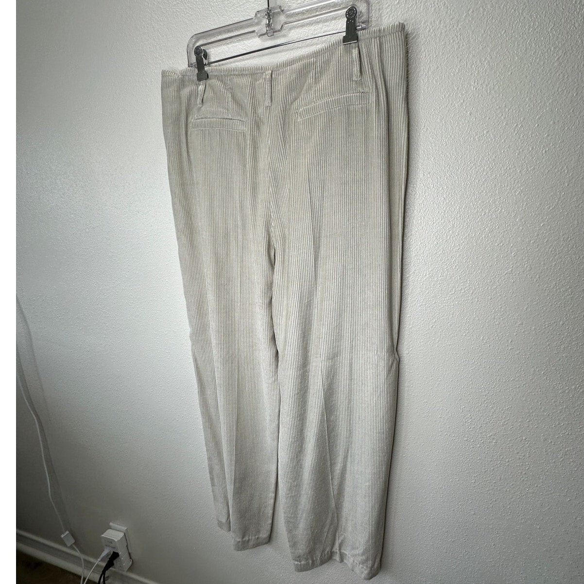 NWT Brunello Cucinelli Oversize Sand Beige Front Pleat Wide Leg Corduroy Pant 14