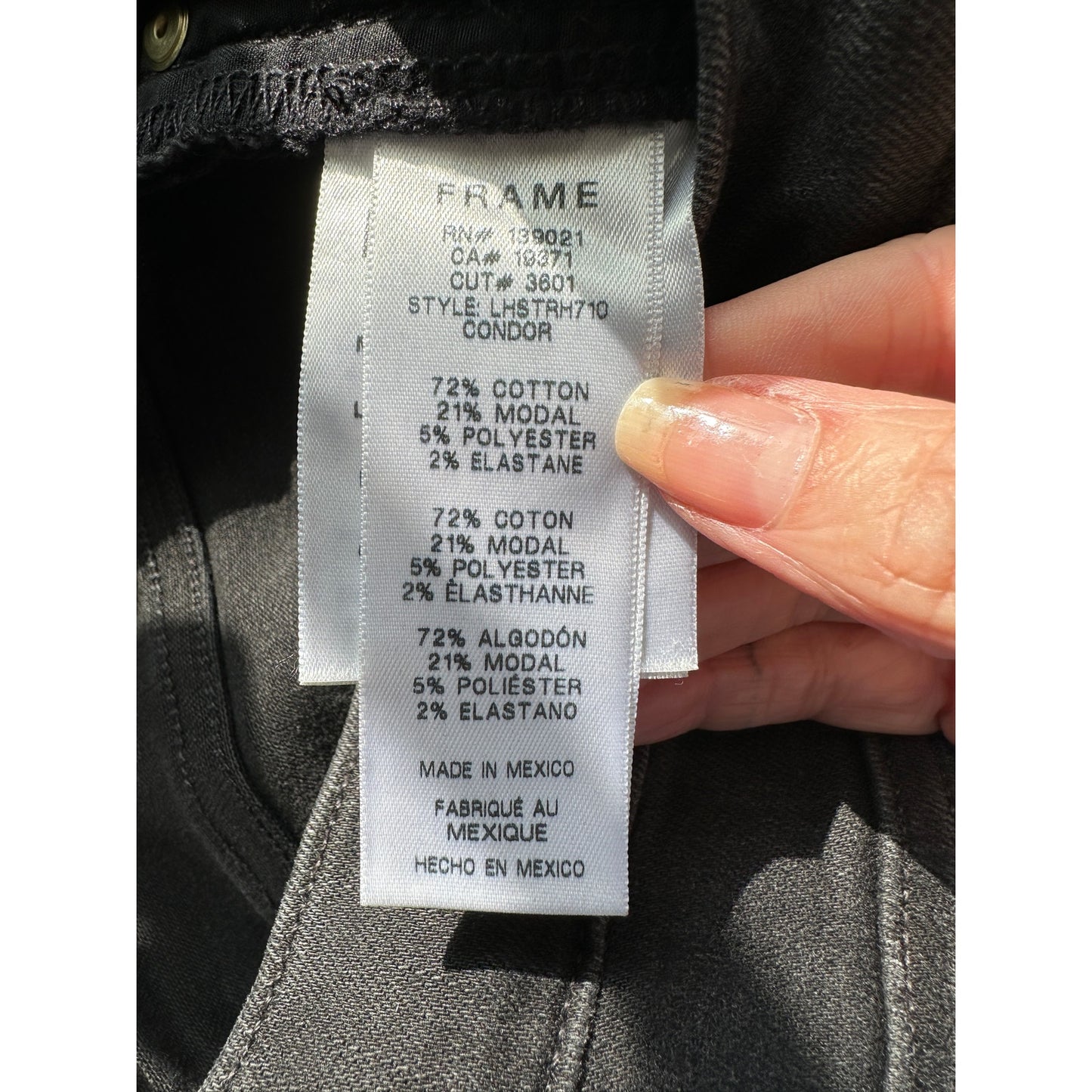 NWT Frame Le High Straight Jeans Black Raw Hem Women's 27