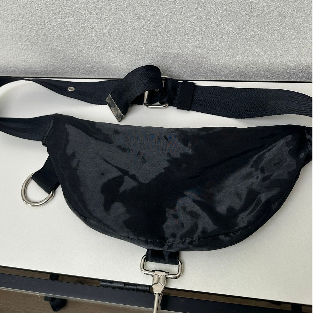 Strike Oil Shiny Canvas Belted Felt Fanny Pack